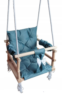 Záhradná hojdačka - Swing 3in1 detí tyrkysové šitie záhrada Domov Darček Velvet Bucket