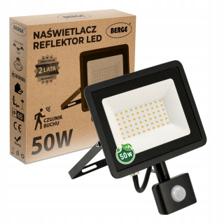 Záhradné halogény - LED halogén s snímačom pohybu 50 W = 300 W Premium