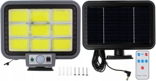 Uličná lampa - Halogénová solárna lampa 252 LED COB pohybový senzor