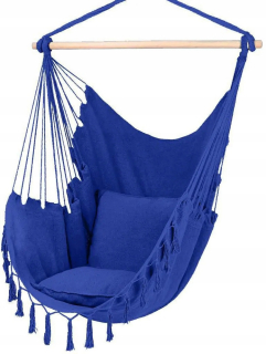 Závesné hojdacie kreslo - Brazílska hojdacia sieť Buj Rhodes 130x100 Navy Blue kreslo