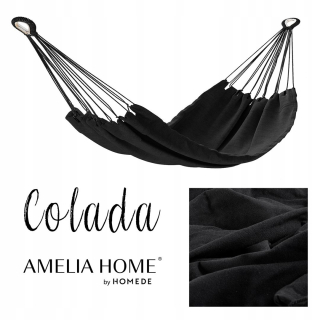 Záhradná hojdacia sieť hamak - Colada Hammock Black Color Inwards 240x80 Amela