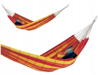 Záhradná hojdacia sieť hamak - Barbados papaya 230x150cm #T1 Dvojitá hojdačka