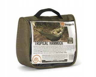 Záhradná hojdacia sieť hamak - Hojdačka Snugpak Tropical Bushcraft 600 g Olive