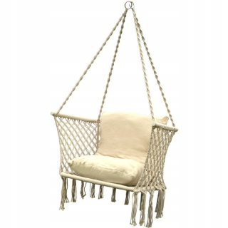 Záhradná hojdačka - Hammock Openwork visiace kreslo 78x64cm s Ecru Pro