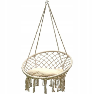 Závesné hojdacie kreslo - Hammock Openwork visiace kreslo 80 x 60 cm s vankúšom