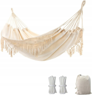 Záhradná hojdacia sieť hamak - Brazílska hojdačka Boho, Macrama XXL