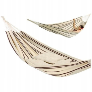 Záhradná hojdacia sieť hamak - Dvojitá hojdačka Barbados Cappuccino 230x150 cm