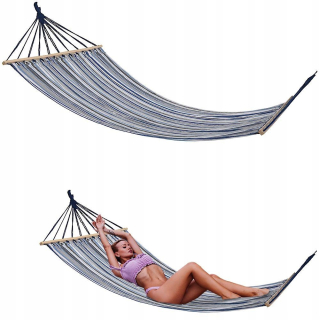 Záhradná hojdacia sieť hamak - Dvojitá hojdačka xxl 200x150 cm pruhy