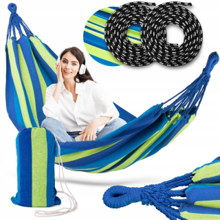 Záhradná hojdacia sieť hamak - Malaga Double Blue-Green Sofa Hammock
