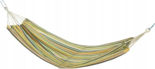 Záhradná hojdacia sieť hamak - Záhradná hojdačka s pruhmi 200x100 cm žltá
