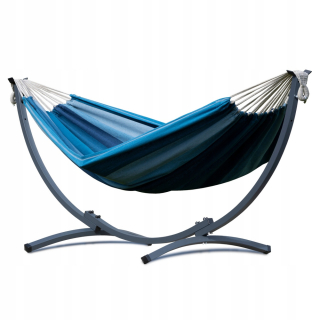 Záhradná hojdacia sieť hamak - Hammock + oceľový rám až do 200 kg potenzy