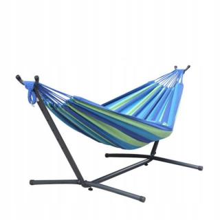 Záhradná hojdacia sieť hamak - Hojdačka s oceľovým rámom pre záhradný palubnýchair 80x200