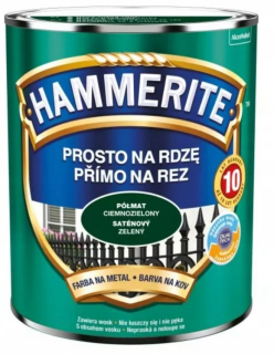 Laky, farby na záhradný nábytok - Farba na hrdzu Hammerite Tmavo zelená pololesklá 2,5L