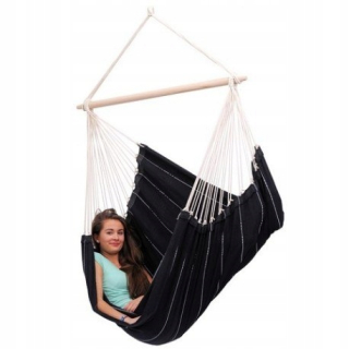 Záhradná hojdacia sieť hamak - Swing visiace kreslo Brazíl čierna
