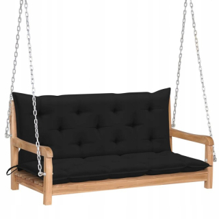 Záhradná hojdačka - Záhradná hojdačka s čiernym vankúšom, 120 cm,