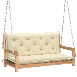 Záhradná hojdačka - Záhradný výkyv s vankúšom s krémom, 120 cm,