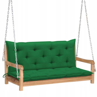 Záhradná hojdačka - Záhradný výkyv so zeleným vankúšom, 120 cm,