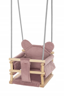 Záhradná hojdačka - Miś Velor Swing - Pink -3718