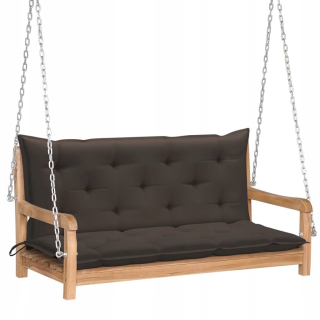 Záhradná hojdačka - Swing with taupe vankúš 120 cm teke drevo