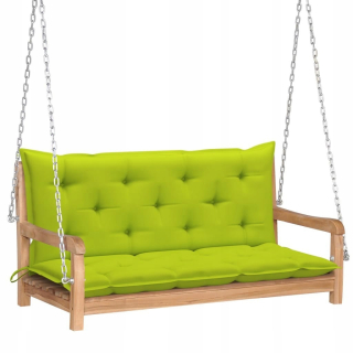 Záhradná hojdačka - Hojdačka so zeleným vankúšom 120 cm.
