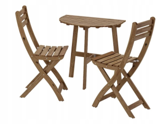 Záhradný stôl, stolík - Záhradný nábytok Ikea Askholmen 2 stoličky + stôl