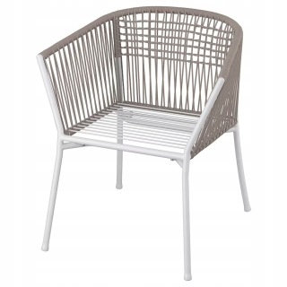 Záhradná stolička - Ikea Segeronova stolička s lakťkami biela/béžová
