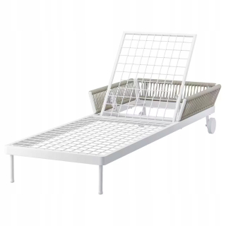 Záhradné lehátko - Ikea Segeron White/béžová slnečné lôžko