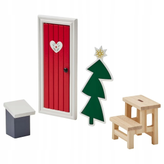 Ikea vinterfft sada dekorácií drevený elf dom