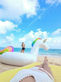 Kolesá na kosačku na trávu - Unicorn nafukovací matrac gigant pre vodu - 250 cm