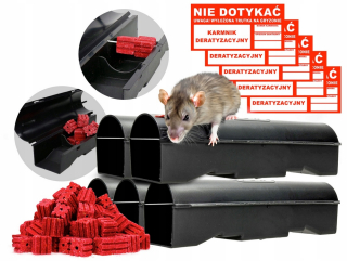 Repelent, plašič  pre zvieratá - Deratizačný podávač X5 pre potkany proti myšiam pre voľné potkany