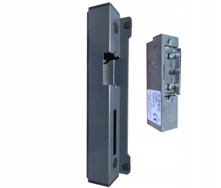 Zámok na bránu - Kazetový kryt + elektrické pneumatiky elektrokoser 40x40 12V pre bránu antracitu RAL 7016