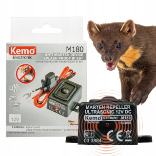 Repelent, plašič  pre zvieratá - KEMO M180 odpudzovač kún 12V IP 65 ultrazvuk VODEODOLNÝ nem