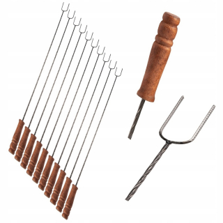 Vidlice na opekanie - Barbingové palice pre oheň vidlice, stĺpy 125 cm 10 ks