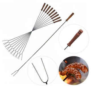 Grilovacie špajdle, ihly - Bonfire Sticks Saussage of the Grill Fork 100 cm -10ks
