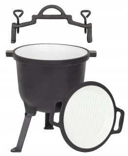 Kotlík na guľáš - Kotol z ENAMELA liatiny+PAN 2IN1 8L