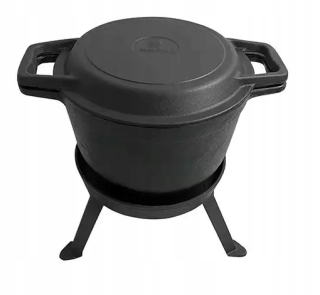 Kotlík na guláš - Poľovnícky kotol 5l liatinový hrniec 3 v 1