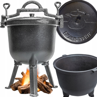 Kotlík na guľáš - Caulted Fighter Cauldron 10L stojaci na ohni