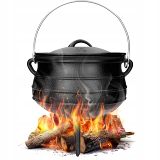 Kotlík na guláš - Poľovnícky kotol 100% liatinový hrniec Bonfire 7L