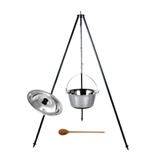 Kotlík na guľáš - Maďarský kotol nerez 6L stojan veka