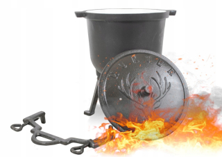 Kotlík na guľáš - Caulted Cauldron Hunting Pot 8l Poľsky obsadenie