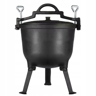 Kotlík na guľáš - TOPFANN POĽOVNÍCKY LIATINOVÝ KATEL 10 L NA TUHÝ RECEPT CAMPFIRE