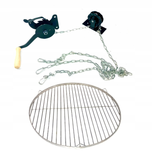 Ražeň na grilovanie - NAVIJAČKA, REŤAZ, VALEC, INOX MRIEŽKA, priemer: 70 cm