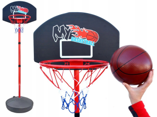 Basketbalové príslušenstvo pre deti - NASTAVITEĽNÝ BASKETBALOVÝ KOŠ 129-213cm ŠTÍT