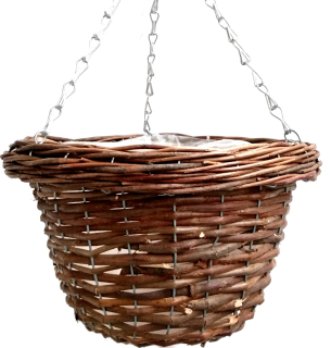 Košík pre kvety visiace prútenú misku 31 cm
