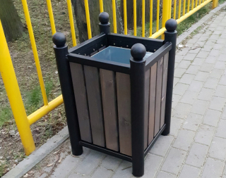 Záhradná lavica, lavička - Retro odpadkový kôš z panstva