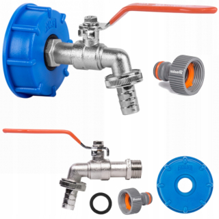 Spojka, adapter na závlahový systém - IBC S60 kohútik nádrže MAUZER VALVE pre 1/2" hadicu
