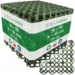 Rošty,povrchy do záhrady - Parkovanie Geocrat Green Green Grille 50x50X4 Stella Green