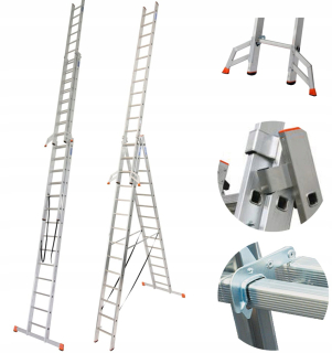 Krause Tribolo Ladder 3x14 Rungs 129727 10,90 m