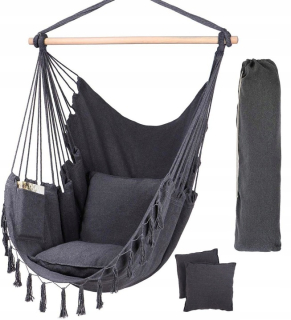 Záhradná závesná stolička - BRAZÍLSKE KRESLO ZÁVESNÉ KRESLO HIPÁCIA SIEŤ BOHO ŠTÝL