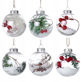Akrylové plastové gule 6 guličiek 8 cm DECO